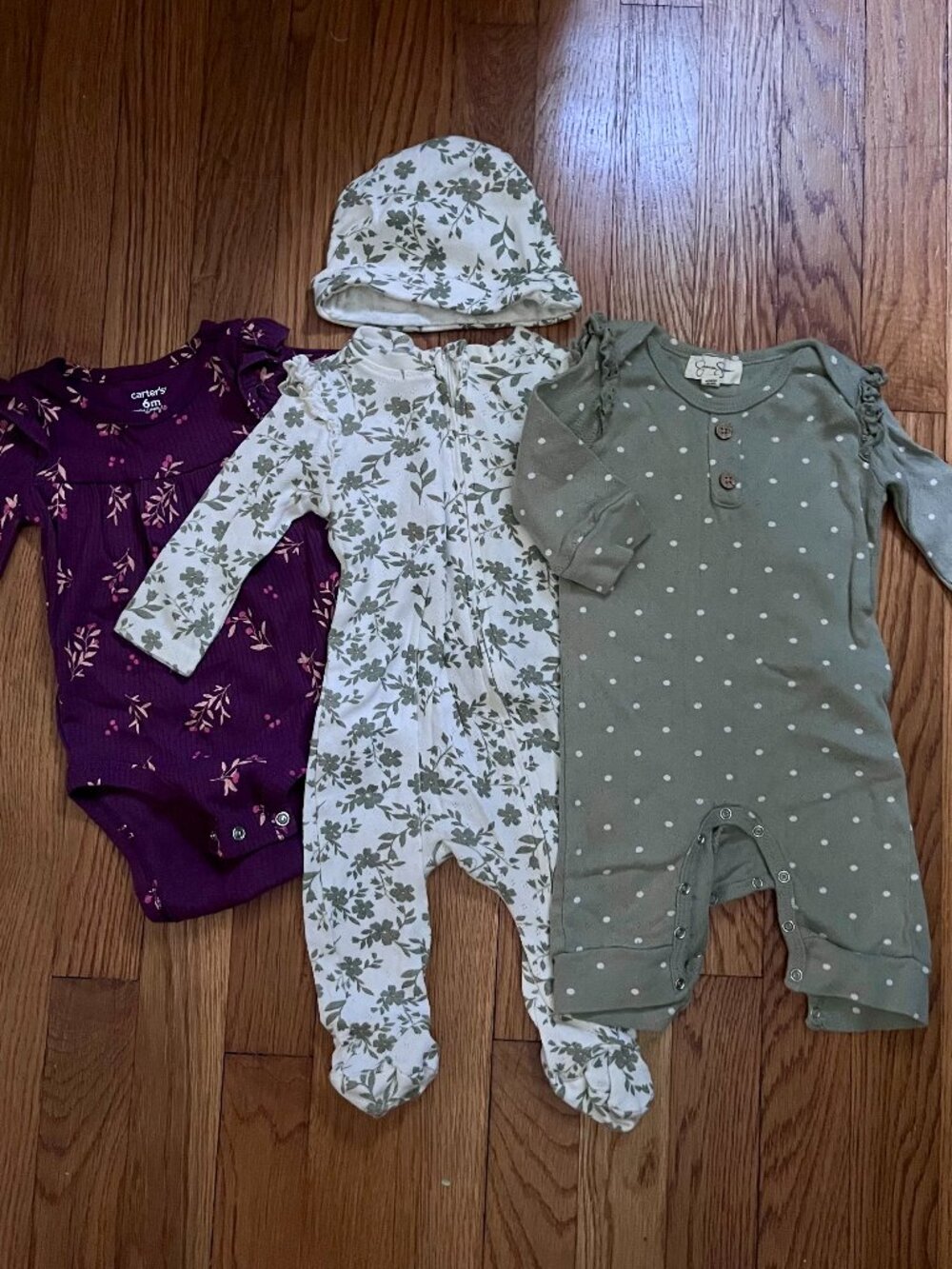 Fall Baby Girl Long Sleeve Onesies, 3-6 Months